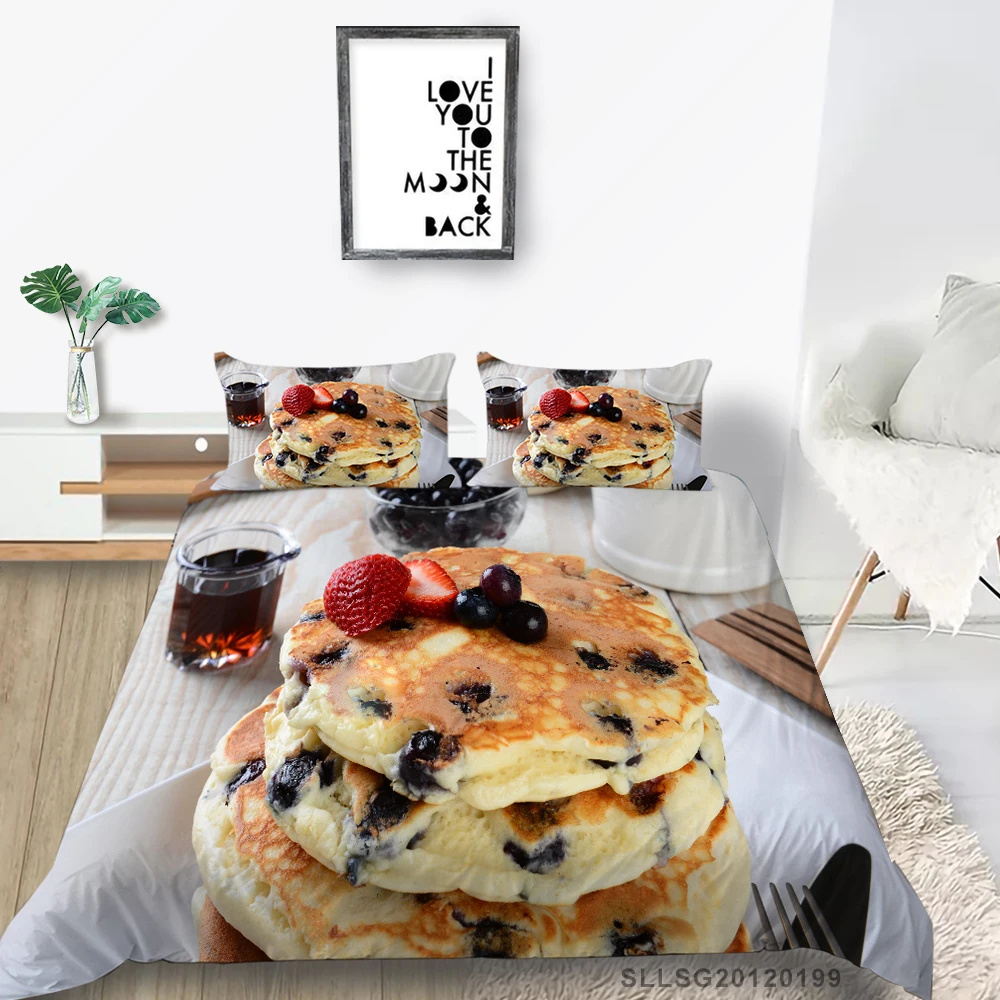 

3D Muffin Bed Set For Girls Fashion Creative Duvet Cover Dessert Print Single Double King Twin Full Queen Bedding Set High End