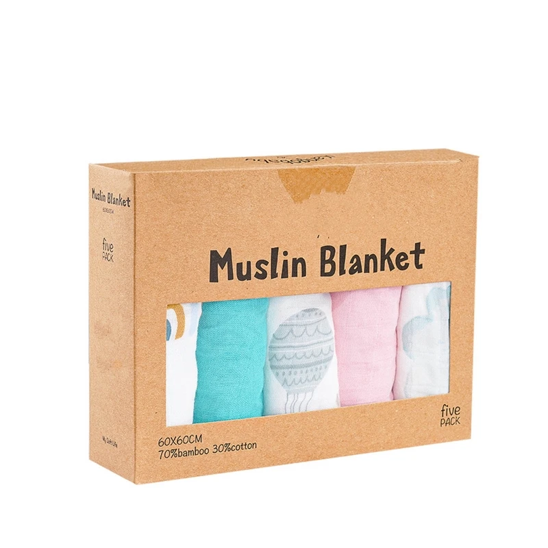 

5 Pcs/Set Baby Infants Feeding Bibs Absorbent Soft Gauze Burp Cloths Saliva Towel Handkerchief Toddler Scarf Wash Cloth Multi-Fu