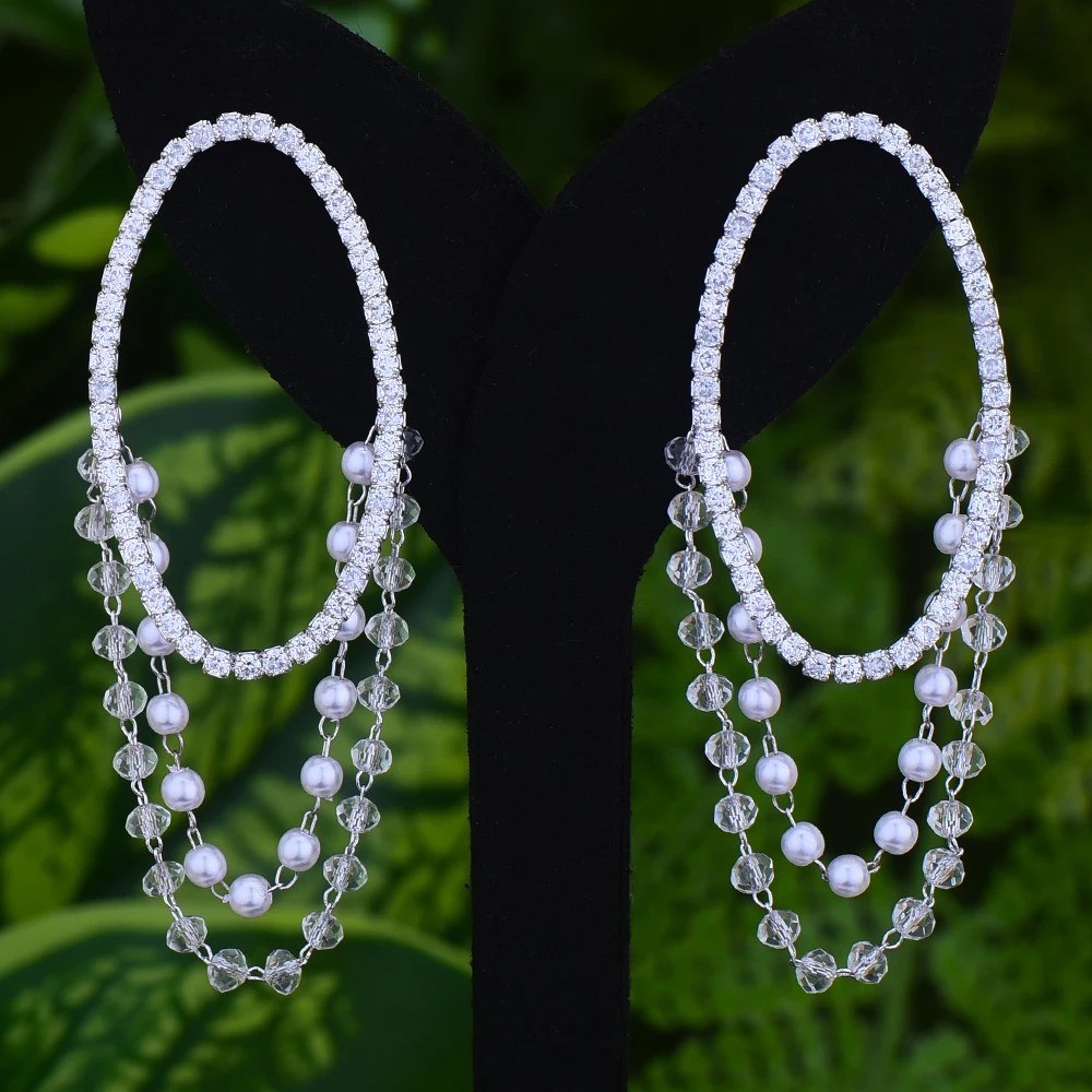 Missvikki новый дизайн жемчуг кристалл подвеска Висячие серьги для женщин аксессуары