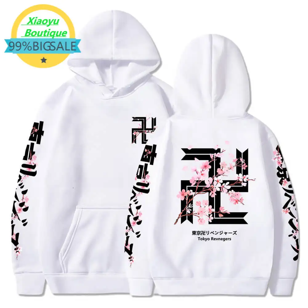 

Anime Hoodie Tokyo Revengers Cherry Blossom Hoodies Tokyo Gang Sweatshirts Pullover Fashion Casual Harajuku Print Tops Hoody