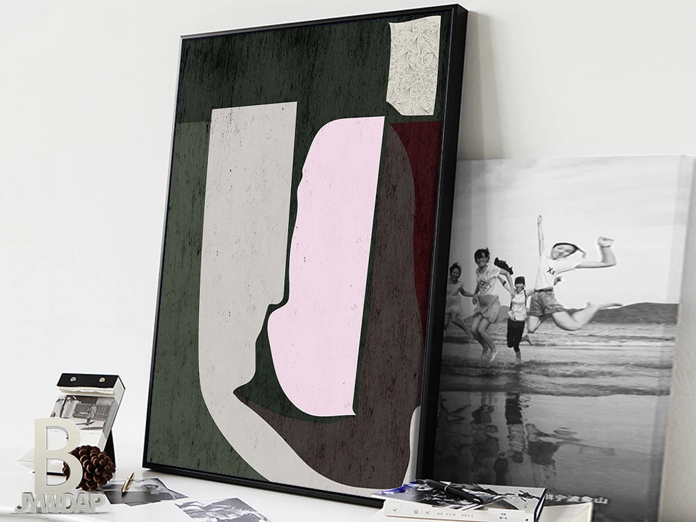 Современный абстрактный набор из 3 принтов современный коллаж минималистичный