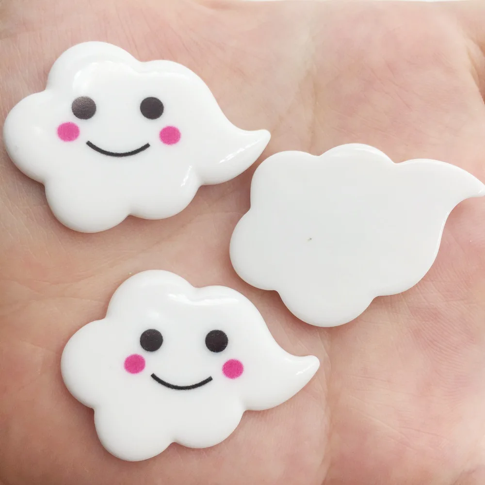 Смола Kawaii Smile White Clouds плоская спина кабошон камень миниатюрный DIY скрапбук Декор