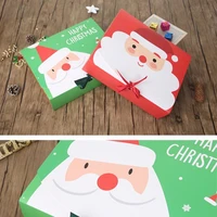 20pcs christmas gift box sweets packaging cookie paper boxes with bow santa claus decoration wrapping candy box for kids party p