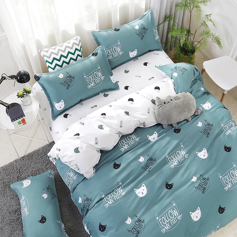 

Hot Style Cute Cats Printing Bedding Set 2pcs/3pcs Duvet Cover Set 1 Quilt Cover+1/2 Pillowcases(no Blanket or Sheet)