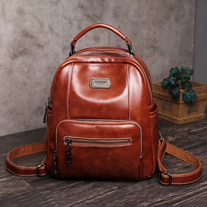 

YourSeason Ladies PU Leather Backpack 2021 Large Capacity Solid Color Female Fashion Outdoor Travel Bags