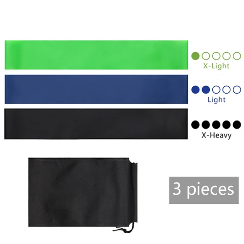 3 pcs with pouch Диапазоны сопротивления комплект Фитнес для спорта тренировки Йога сила Фитнес каучука тренировки тренажерный зал Эластичный оборудования - Цвет: 3 pcs with pouch