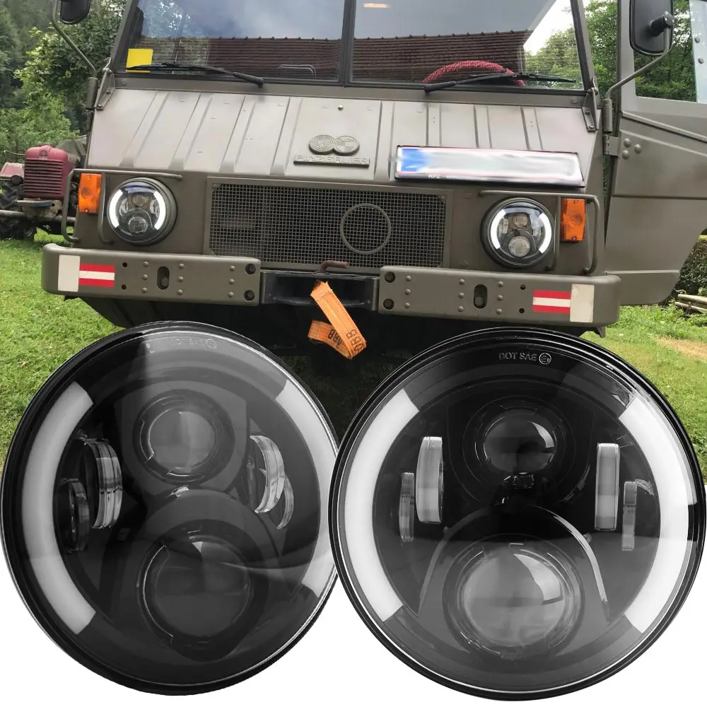 Светодиодный головной светильник 7 ''круглый H4 Высокая Низкая 6000K дюймов