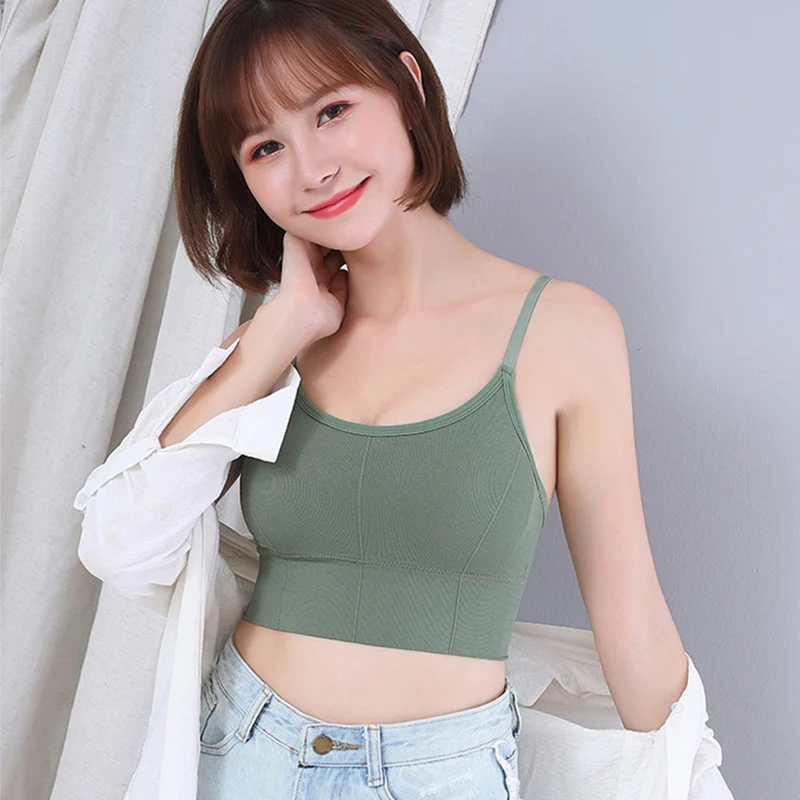 

Fashion Women Tanks Crop Top Sexy Female Underwear Seamless Crop Tops Lingerie Femme Strap Adjustable Camisole Ladies Streetwear