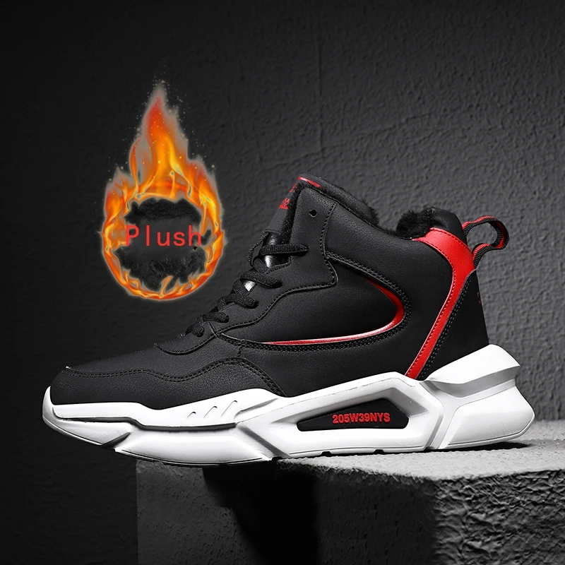 

Brand PU Winter Sport Shoes Plush Keep Warm Casual Men Sneakers Calzado Hombre Running Shoes Comfortable Scarpe Uomo