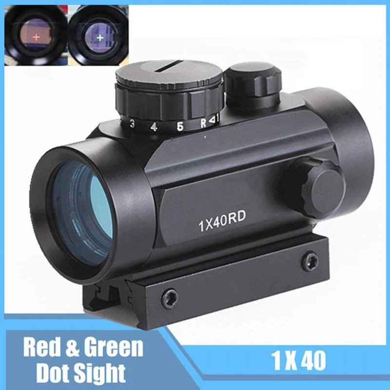 

Tactical 1X40 Red Green Dot / Cross Sight Scope Riflescope 11mm / 20mm Rail Airsoft Hunting Rifle Optics Sight