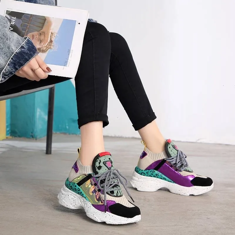 Женские кроссовки на танкетке 2020 см белые мягкие дышащие толстой подошве