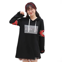 harajuku kawaii graphic hoodie women printed black sweatshirt girls japanese streetwear goth clothes cute casual pullover 2021