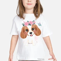 funny kids clothes sloth and dog cartoon print tshirt for girls t shirt summer tops for girls tees funny white t shirt tops