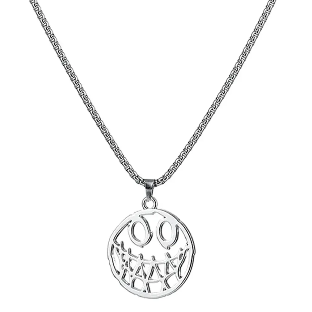 

Fashionable Hip Hop Rock Men Necklace Stainless Steel Face Pendant Chain Luxury Couple Exquisite Jewelry Gift
