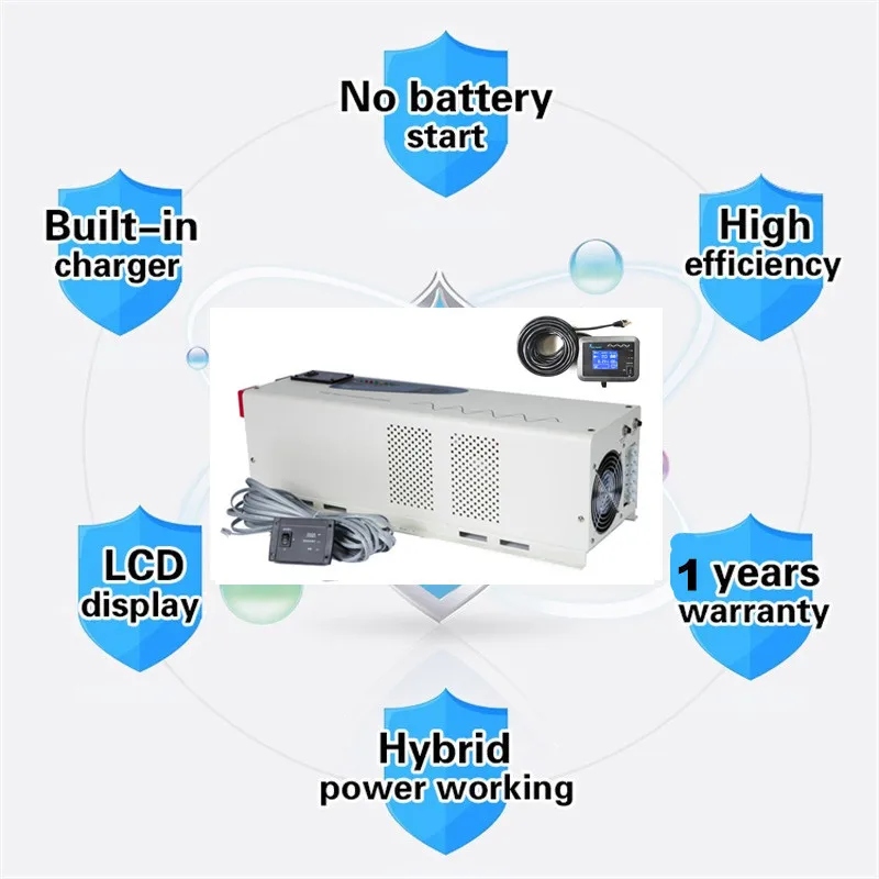 4000 W/4KW 24/48V dc 110/220/230 В переменного тока серии PS чистая синусоида солнечный инвертор Зарядное устройство с ЖК-дисплей дисплей