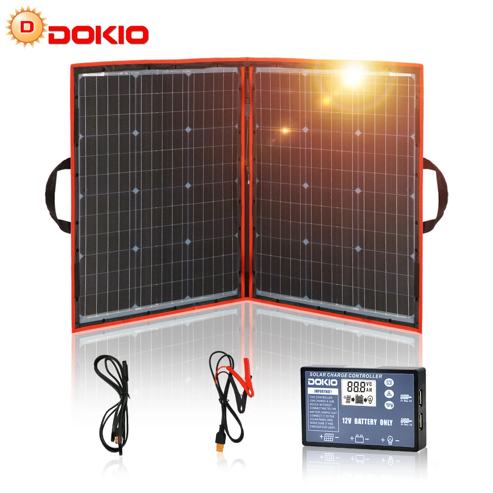 Dokio 100 Вт (50Wx 2 шт.) гибкие Foldble моно панели солнечные для путешествий и Лодка RV
