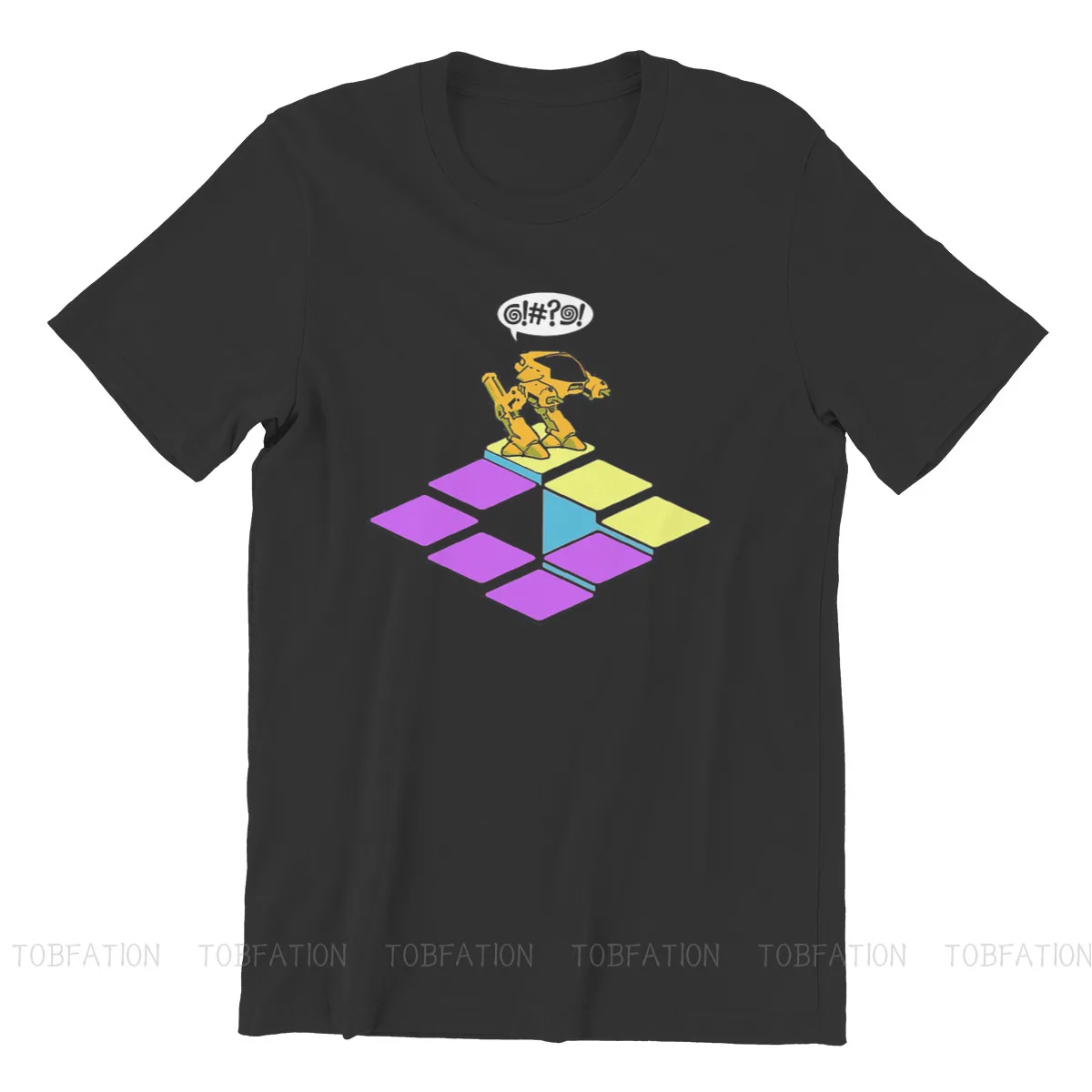 Q bert 90s ретро классическая аркадная игра 209 футболка Классическая гранж летняя