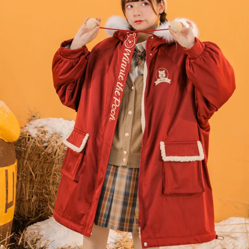 Красные куртки с капюшоном и меховым воротником Женская Повседневная куртка