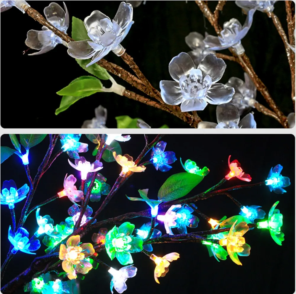 Remote control LED Cherry Blossom Christmas Tree Lighting 1.5M height 220/110AV Waterproof Garden Landscape Decoration Lamp | Дом и сад