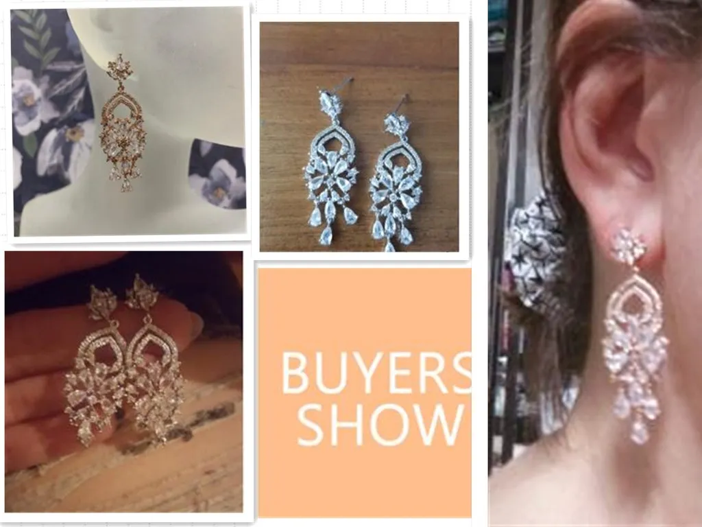 ZAKOL новая мода люстра форма CZ камень женские свадебные ювелирные изделия серьги