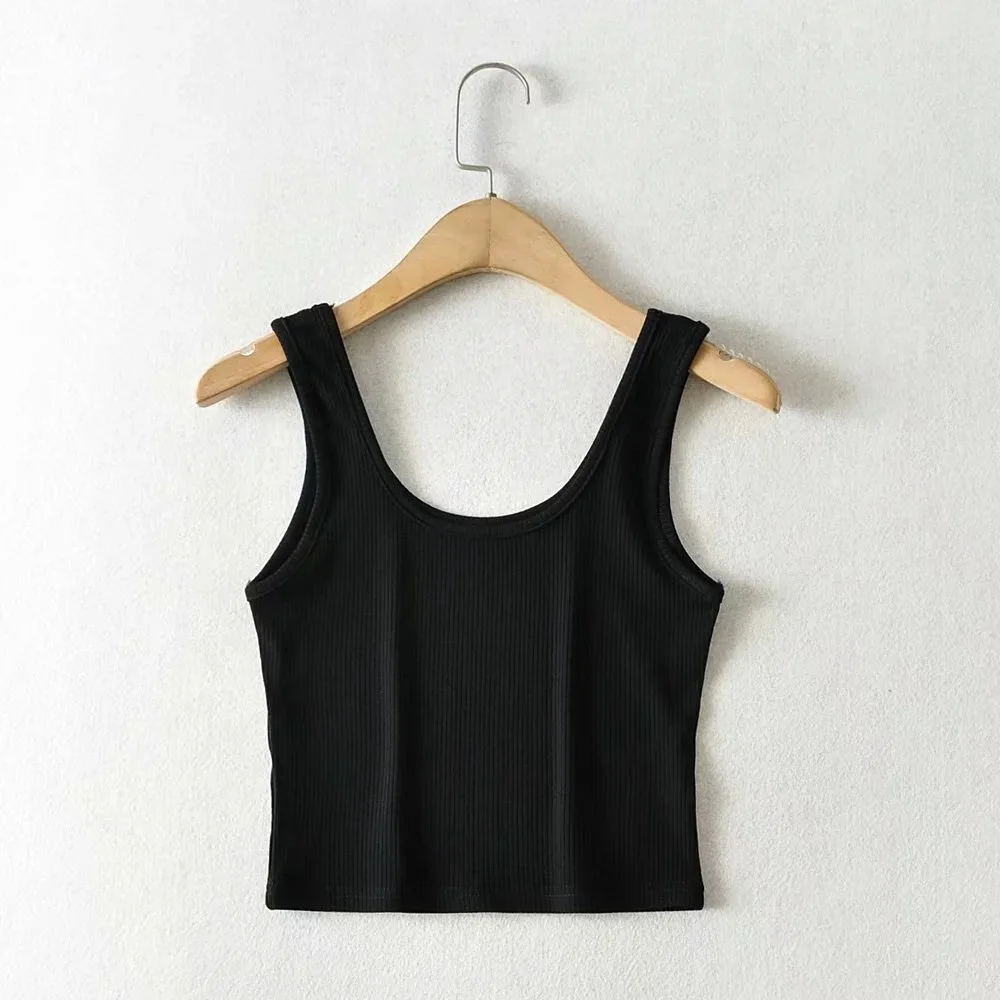 

Traf Women's Tube Top Small Vest Female T-shirt Umbilical Bottoming Camisole Slim skirt Sling Top Knit Woman Sleeveless Elastic