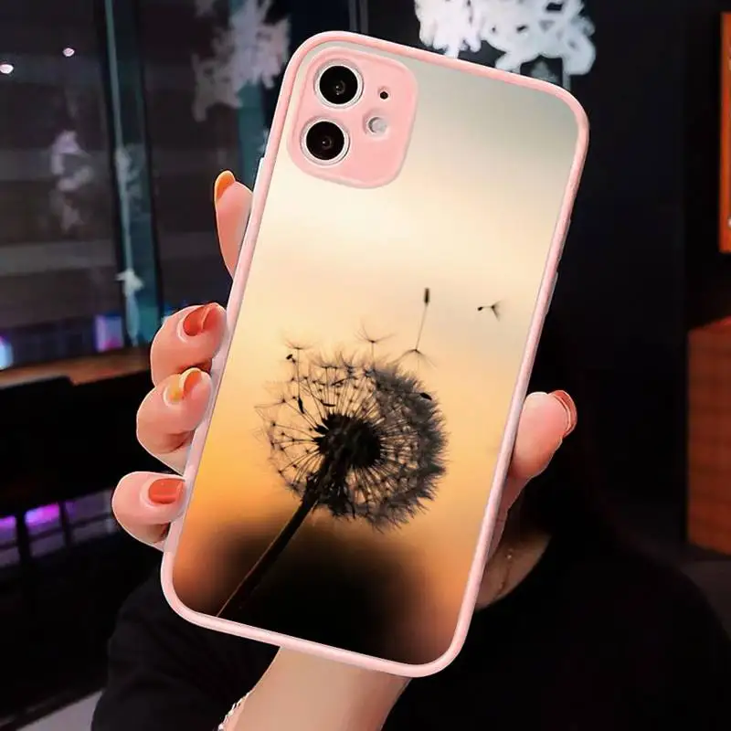 

Dandelion flowers color white Phone Case Matte Transparent for iPhone 7 8 11 12 s mini pro X XS XR MAX Plus cover funda