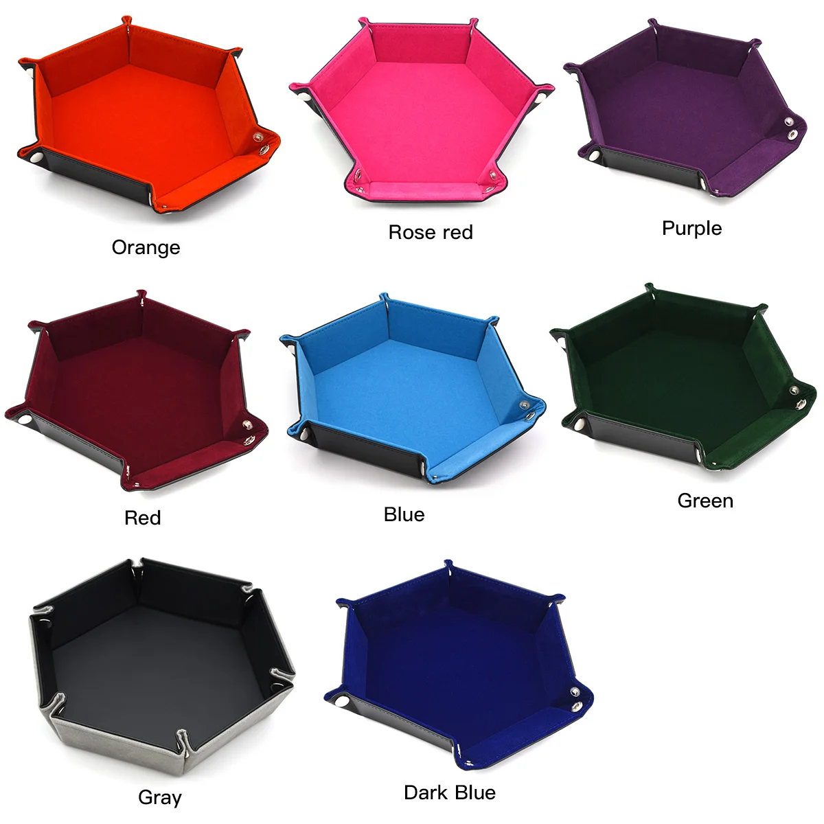 Шестигранный складной поднос для костей с красным бархатным покрытием игр в