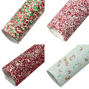 50140cm chunky glitter faux synthetic leather fabric for bow knot bags wallet earring phone case scrapbook diy1yc19265 free global shipping