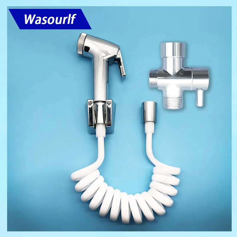 Wasourlf Туалет ручной опрыскиватель для Биде набор душевых шлангов белый Т-адаптер