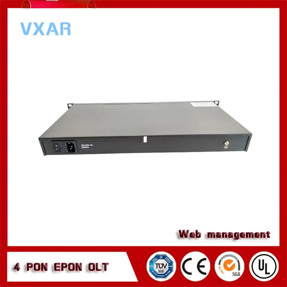 4 PON порта EPON OLT оборудование с SFP модулями 1 U mini OLT веб-управление