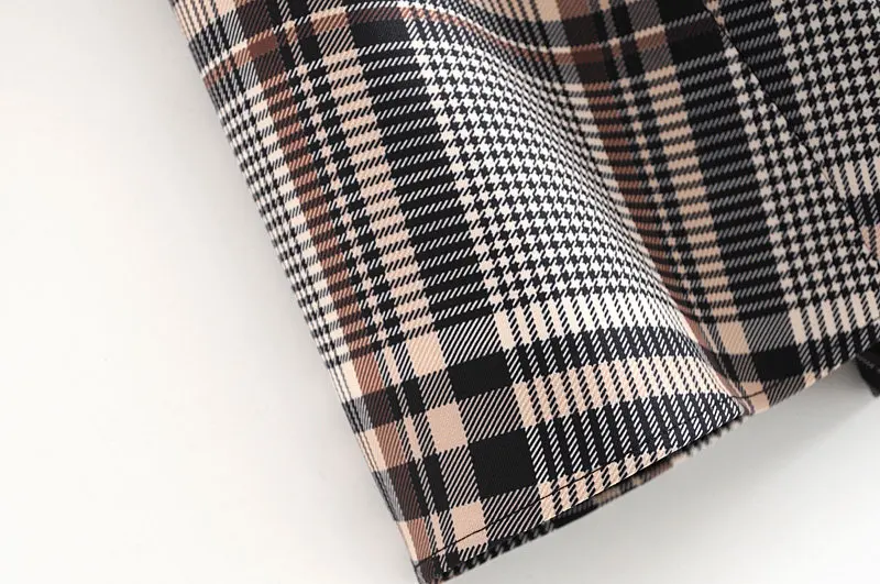 Женские миди юбки 2019 Новая мода плед Печатный пояс Высокая талия элегантные