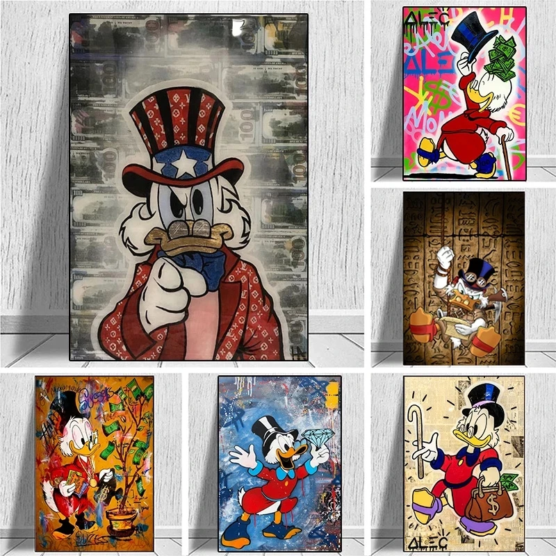 

Disney Canvas Anime Painting Hd Printed Home Decoration Donald Duck Pictures Funny Poster Wall Graffiti Artwork For Living Room