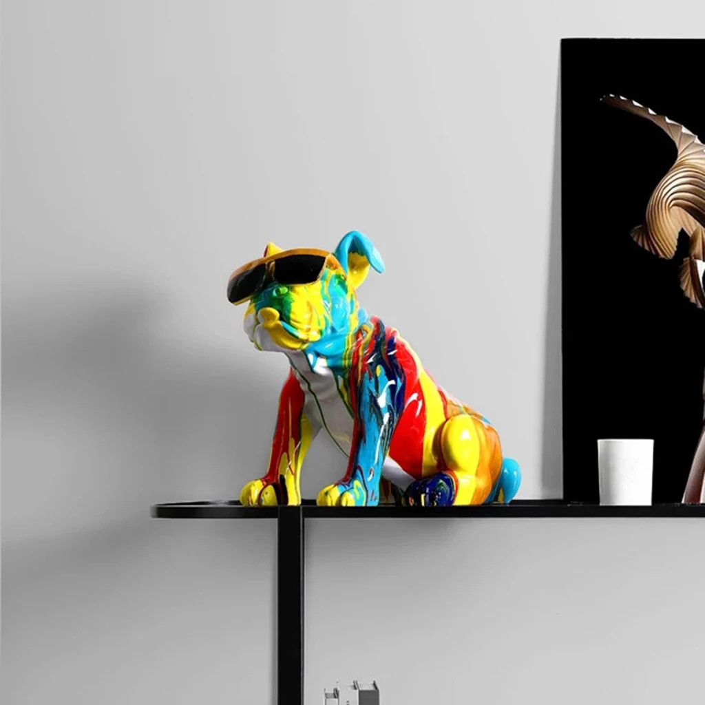 

Скандинавская окрашенная искусственная Статуэтка собаки, скульптура, искусство, ремесла, скульптура, украшение, подарки, Декор