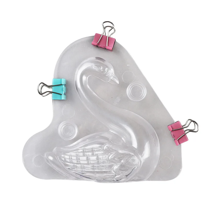 3D форма лебедя пластиковые формы для эпоксидной смолы прозрачная помадка торт