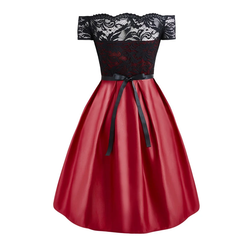 Для женщин Винтаж вечерние платье Кружева Панель сексуальное с открытыми