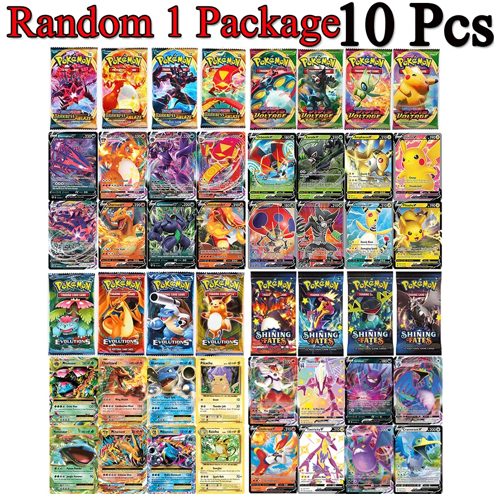 10 шт. новая французская/английская/Испанская версия карт Pokemon TCG: Покемон бустер