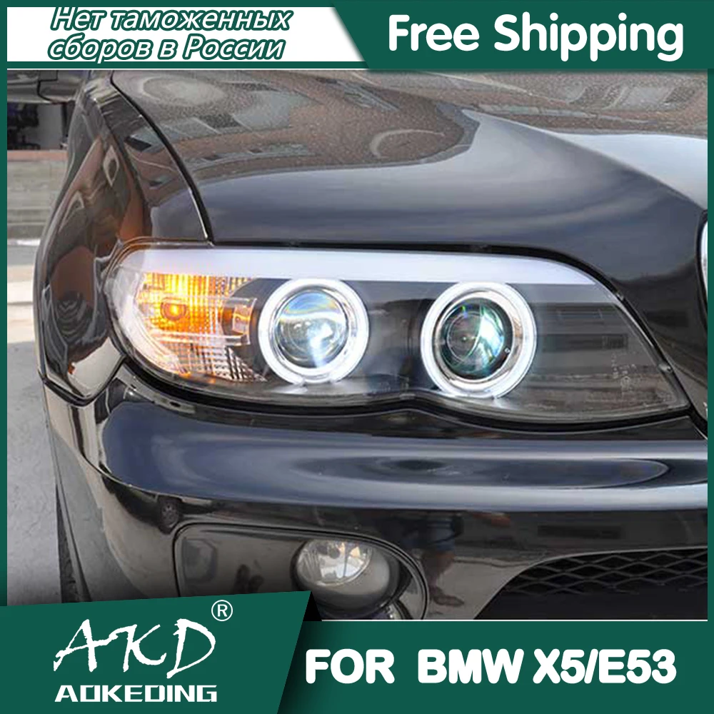 

For BMW X5 E53 Headlights 2004-2006 DRL Day Running Light LED Bi Xenon Bulb Fog Lights Car Accessory X5 E53 Head Lamp