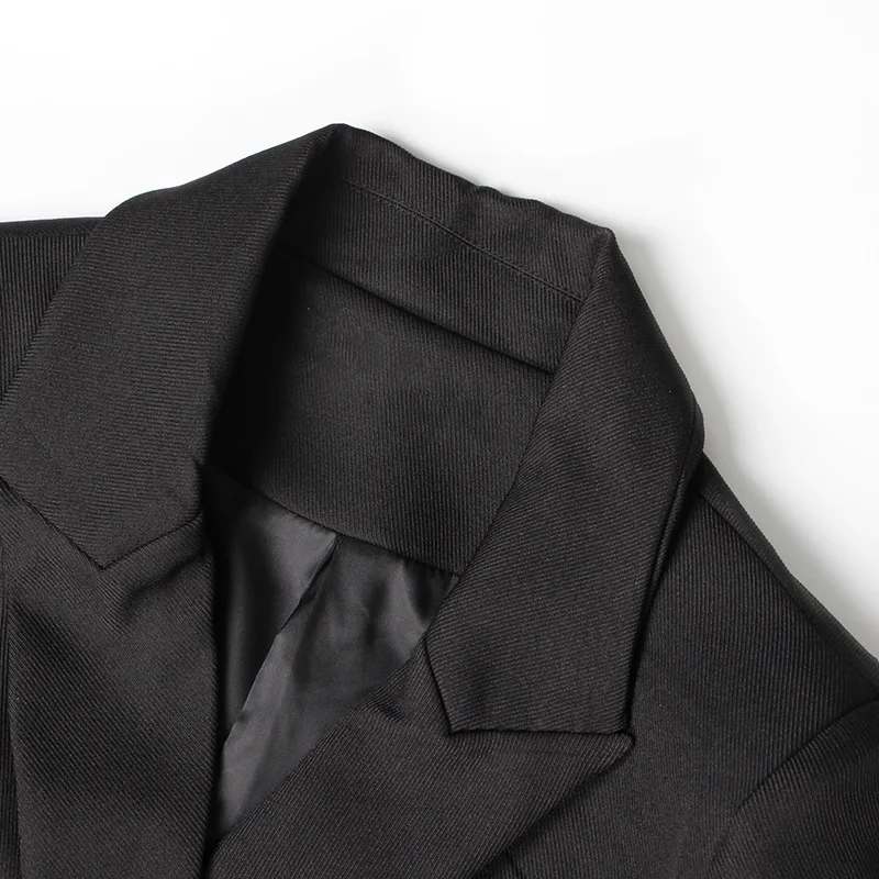 

LXUNYI Ladies Blazer Spring Autumn Fashion Asymmetry Elegant Woman Blazers Lace Up Ruffles Oversized Blazer Womens Coats Red