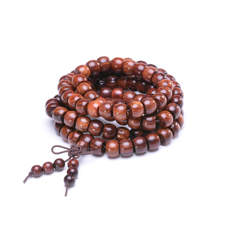 Натуральный палисандр древесины 108 бусины Браслет Античная Йога буддизма Мала