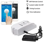 Беспроводной Wi-Fi Смарт-выключатель 2021 с датчиком температуры и влажности, Wi-Fi Умный дом, дистанционное управление через приложение, голосовой контроллер