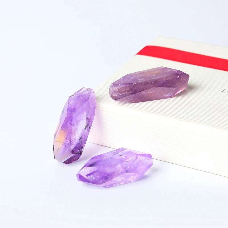 1 natural faceted white crystal amethyst and obsidian polished stone jewelry gemstone home decoration | Дом и сад