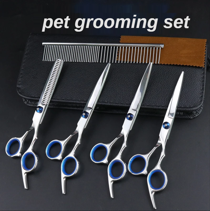 

Комплект для ухода за собакой Парикмахерская поставки аксессуары для собак Ножницы гребень для волос ножницы уход за домашними животными и...