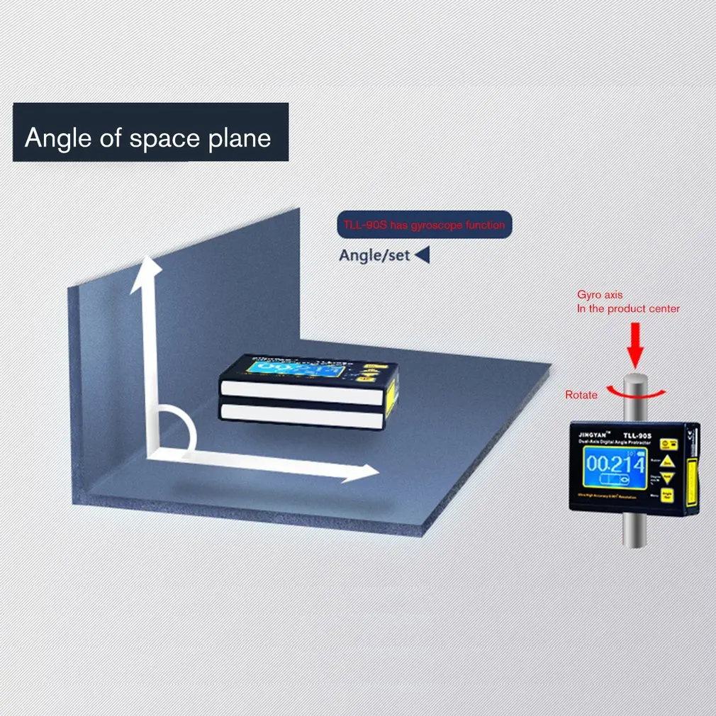 TLL-90S высокоточный лазерный Уровнемер ЖК-дисплей угловой измеритель 0 005 двухосный