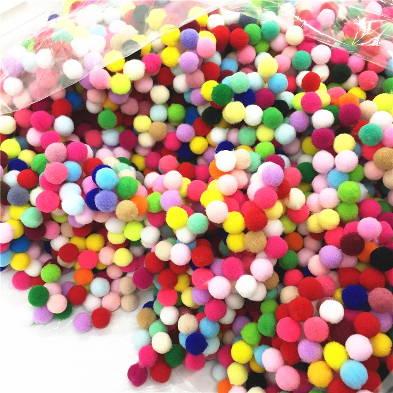 mix colors 25 мм/около 60 шт. разноцветные плюшевые шарики, помпон из натурального меха, помпон, помпон, мягкие помпоны для украшения дома, свадьбы - Цвет: mix colors