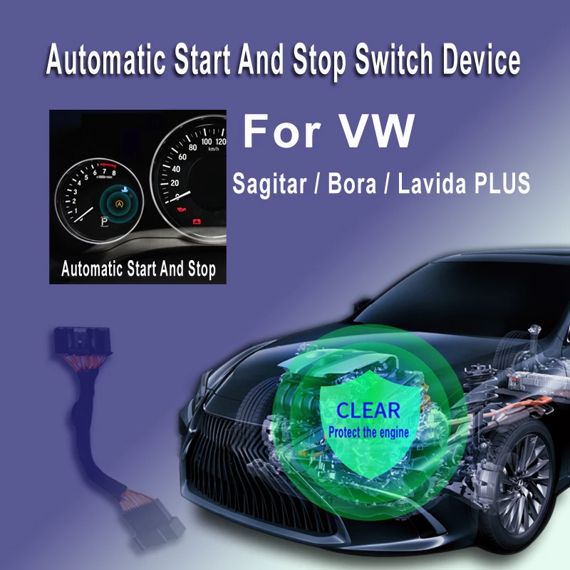 

Car Switch For VW Volkswagen Bora Lauida Sagitar Automatic Stop Start Engine System Smart Stop Canceller Control Sensor Plug