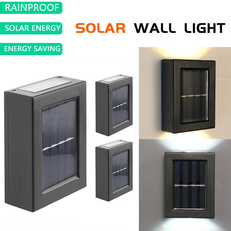 

Водонепроницаемый настенный светильник на солнечной батарее, декоративная лампа для сада, уличные лампы, освещение для дома, лестницы