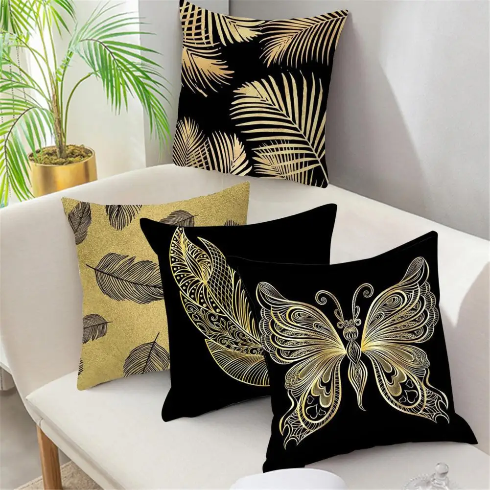 

Anti-scratch Washable Black Golden Square Sofa Couch Cushion Slipcover for Car