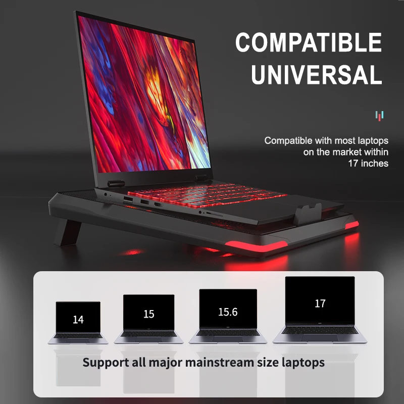 Охлаждающая подставка для ноутбука игровой кулер с пятью вентиляторами и 2