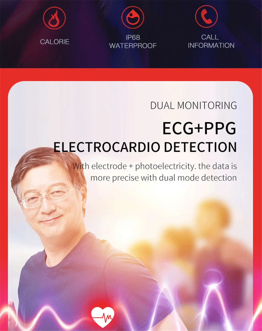 Interpad Смарт-часы ECG PGG монитор сердечного ритма умные часы фитнес-трекер наручные часы для samsung huawei Xiaomi Apple iphone