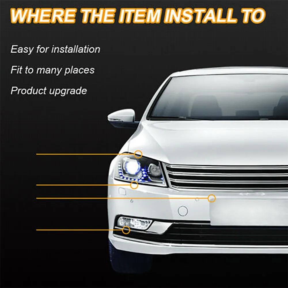 

Автомобильные дневные ходовые огни, светодиодные 24 см, 2 шт. в комплекте, 12 В постоянного тока, дневные ходовые огни белого и желтого цвета